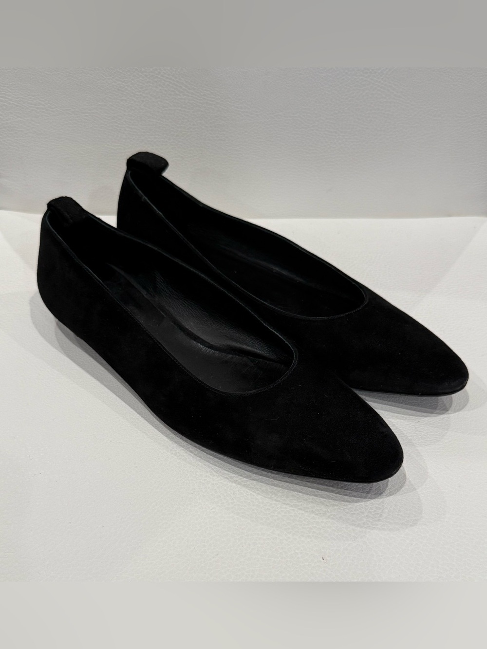 The‎ Row Black Flat Suede Almond Toe Low Heel Size 35.5 US 5.5 Quiet Luxury